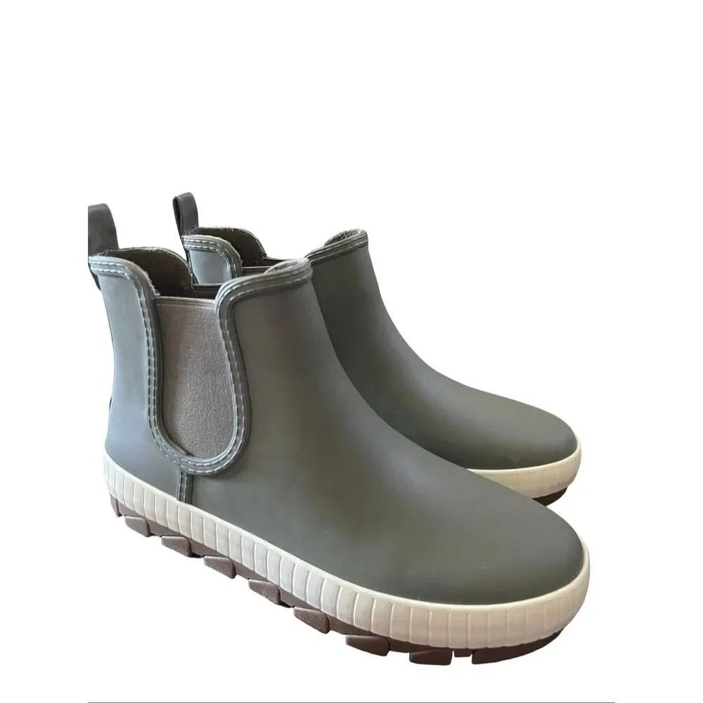 Sperry Womens Green Slip On Waterproof Torrent Chelsea Rain Boots Size 8.5
